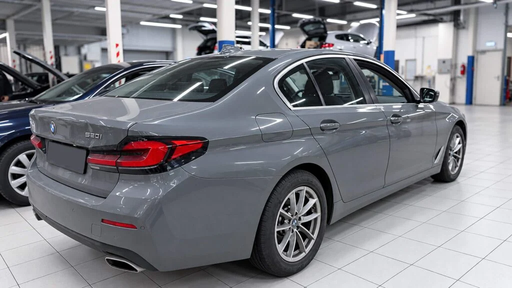 BMW 520i G30 B48C 2020 года с пробегом 172 098 км: BMW 520i G30 приехал на замену переднего продольного рычага в Юнион Моторс Коломенская
